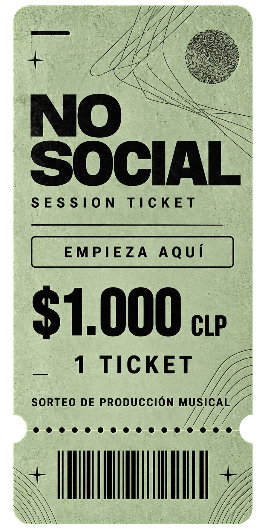 1 TICKET SORTEO NO SOCIAL SESSION