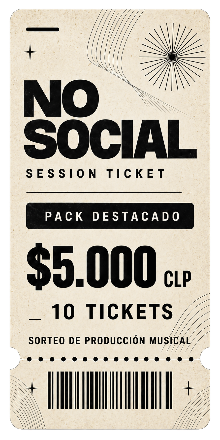 10 TICKETS SORTEO NO SOCIAL SESSION