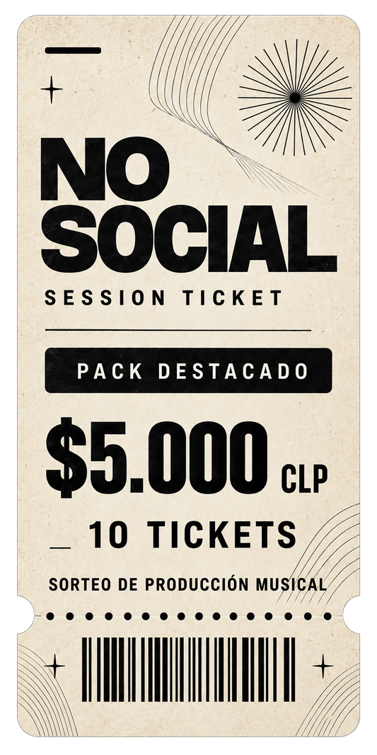 10 TICKETS SORTEO NO SOCIAL SESSION