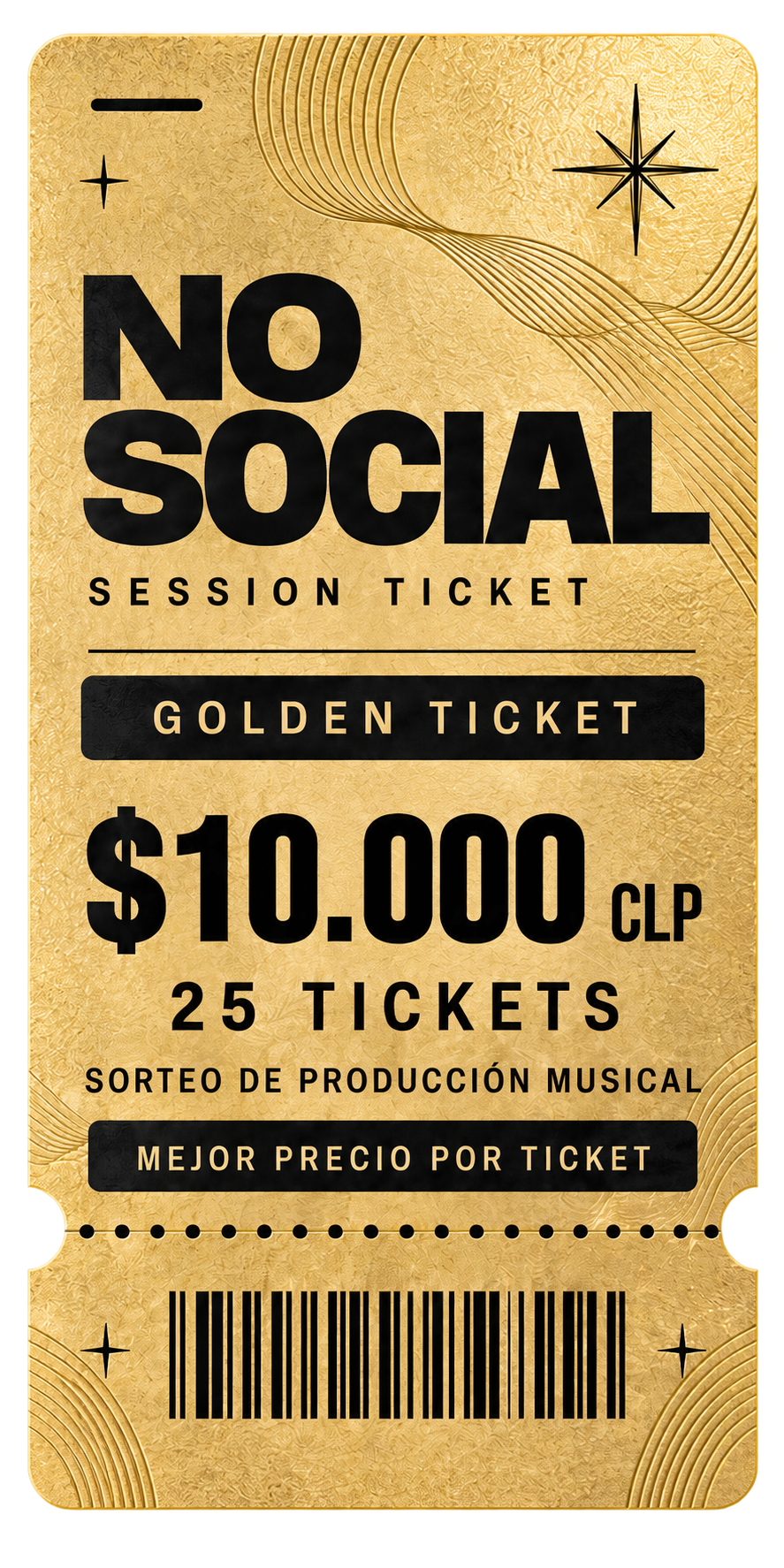 25 TICKETS SORTEO NO SOCIAL SESSION